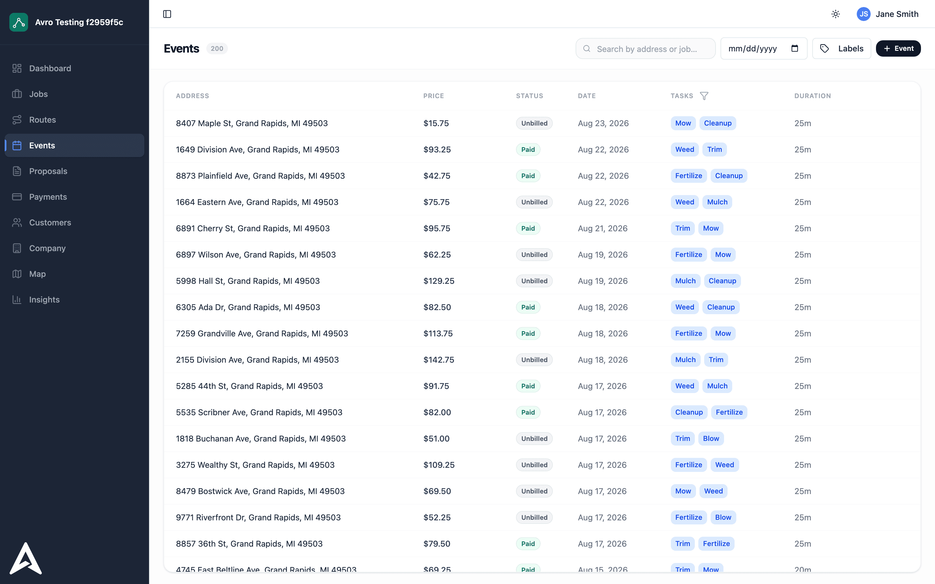 Using Avro: Photo Proof and Service Summaries